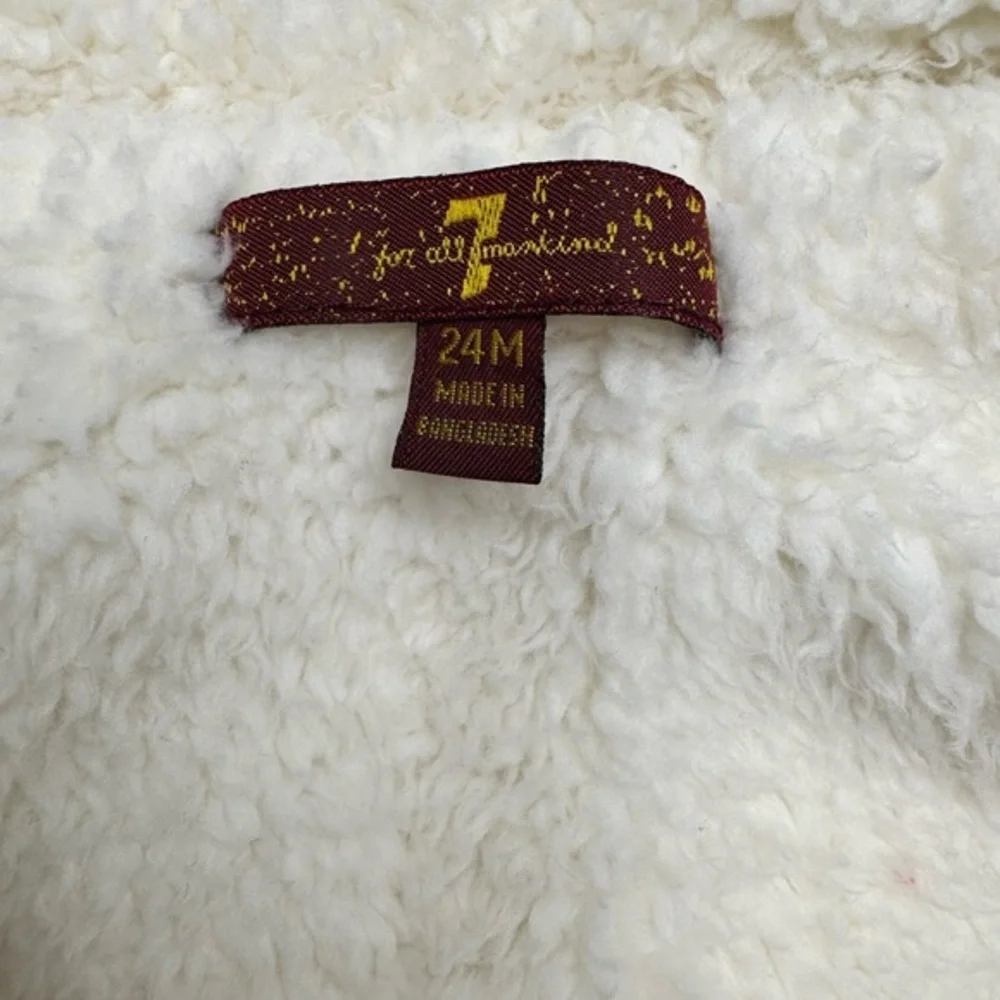 7 for all Mankind Pink Ribbed Puffer‎ Coat Sherpa Lined Jacket Girls 24M